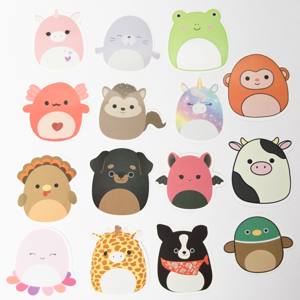 15 pcs Squishmallows Vinyl stickers decals